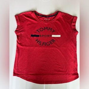 Tommy Hilfiger Sport Spellout Logo T-Shirt Red‎ Size Large.